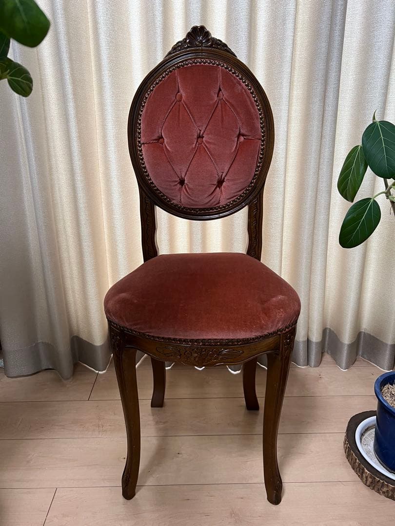 アンティーク調チェア ベルベット 猫脚