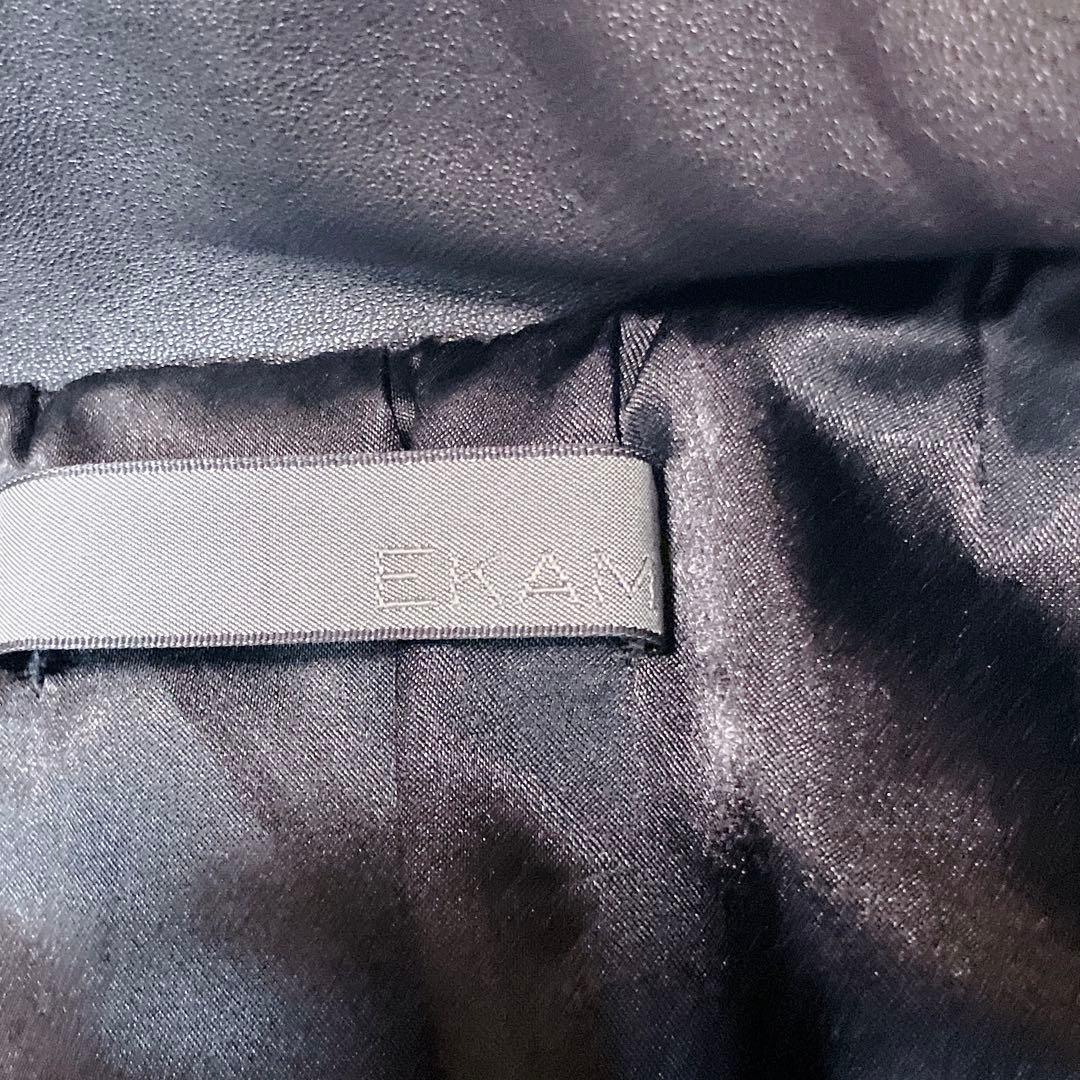 EKAM エカム ✨ 襟付き シングルライダースジャケット レザージャケット L