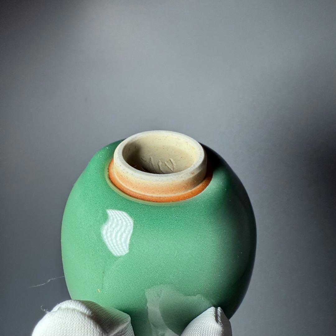 人間国宝　中島宏　造　青磁湯呑み　翡翠色　汲み出し　五客　共箱　未使用保管品　栞