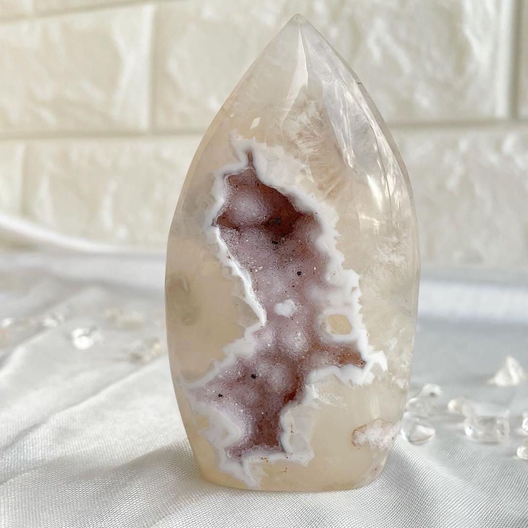 【在庫SALE✨】レア！ ピンクジオード 桜瑪瑙アメジストジオード 天然石　笑口