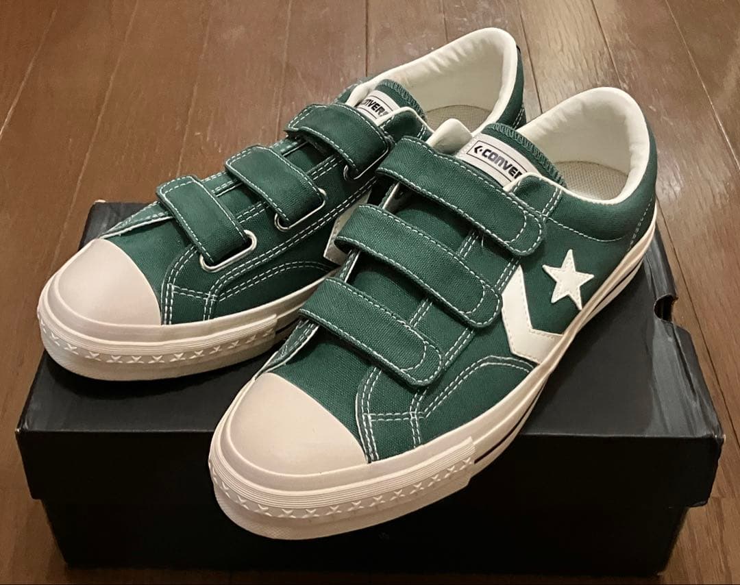 貴重 新品未使用 CONVERSE グリーン ベルクロシューズ 28センチ