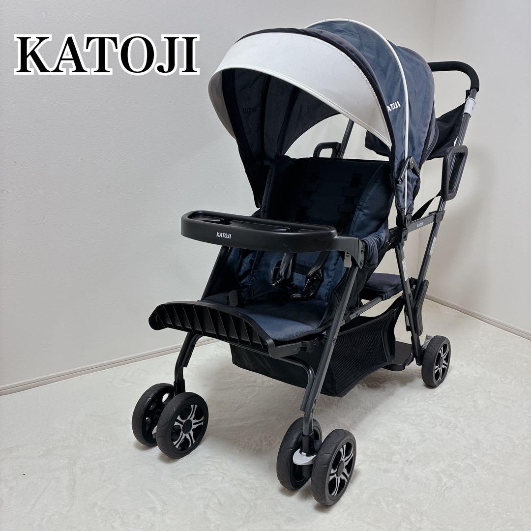 KATOJI カトージ 2人乗りベビーカー 2人でGO ネイビー 双子 兄弟