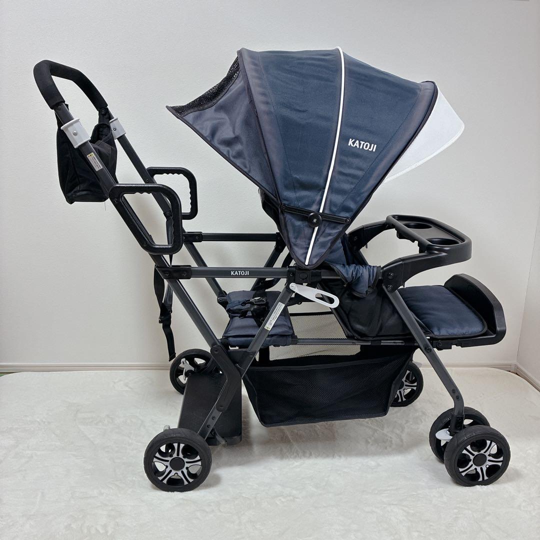 KATOJI カトージ 2人乗りベビーカー 2人でGO ネイビー 双子 兄弟