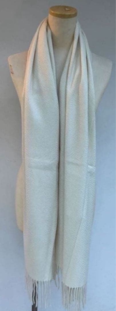 フワフワ しっとり無染色カシミア100%新品 超大判ストール ホワイトZARUD