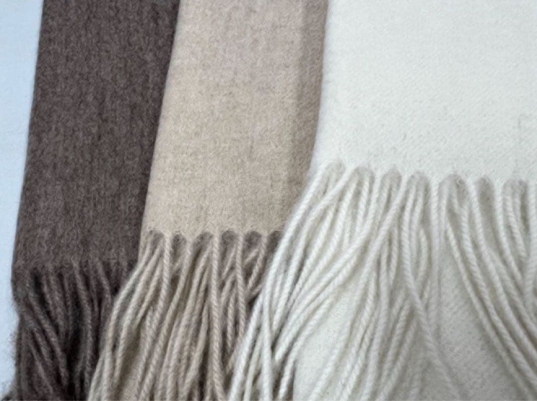 フワフワ しっとり無染色カシミア100%新品 超大判ストール ホワイトZARUD