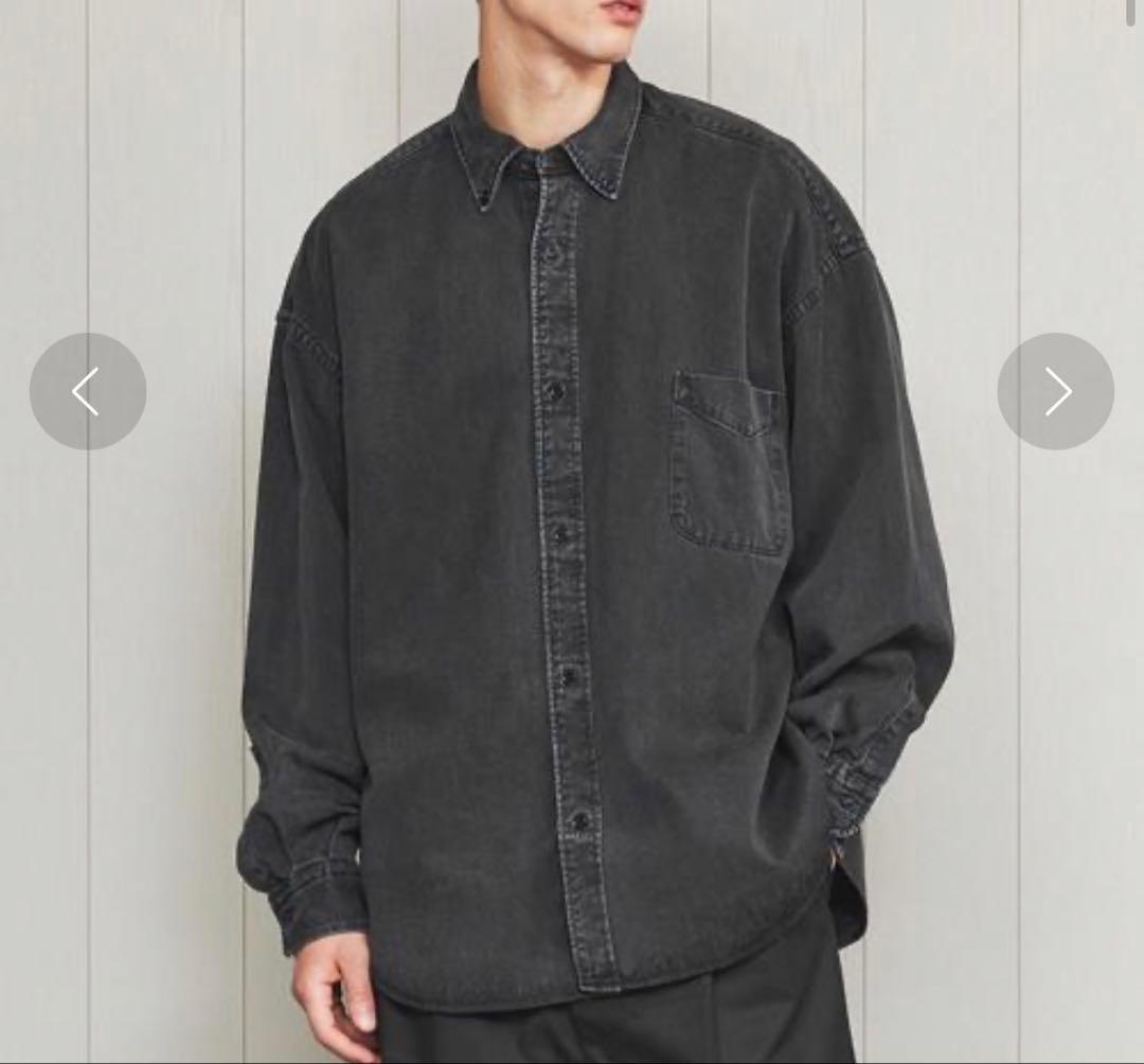 H BEAUTY&YOUTH オーバーサイズブリーチデニムシャツ