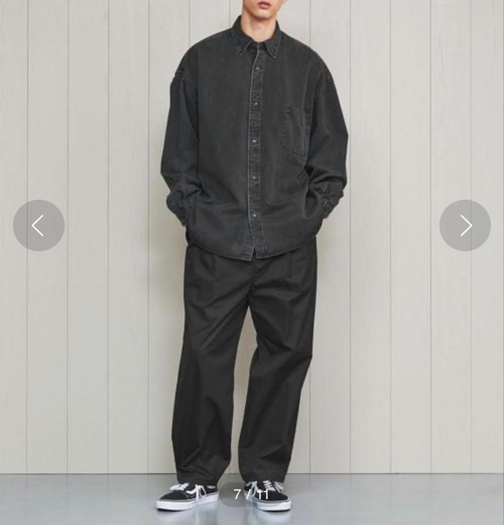 H BEAUTY&YOUTH オーバーサイズブリーチデニムシャツ