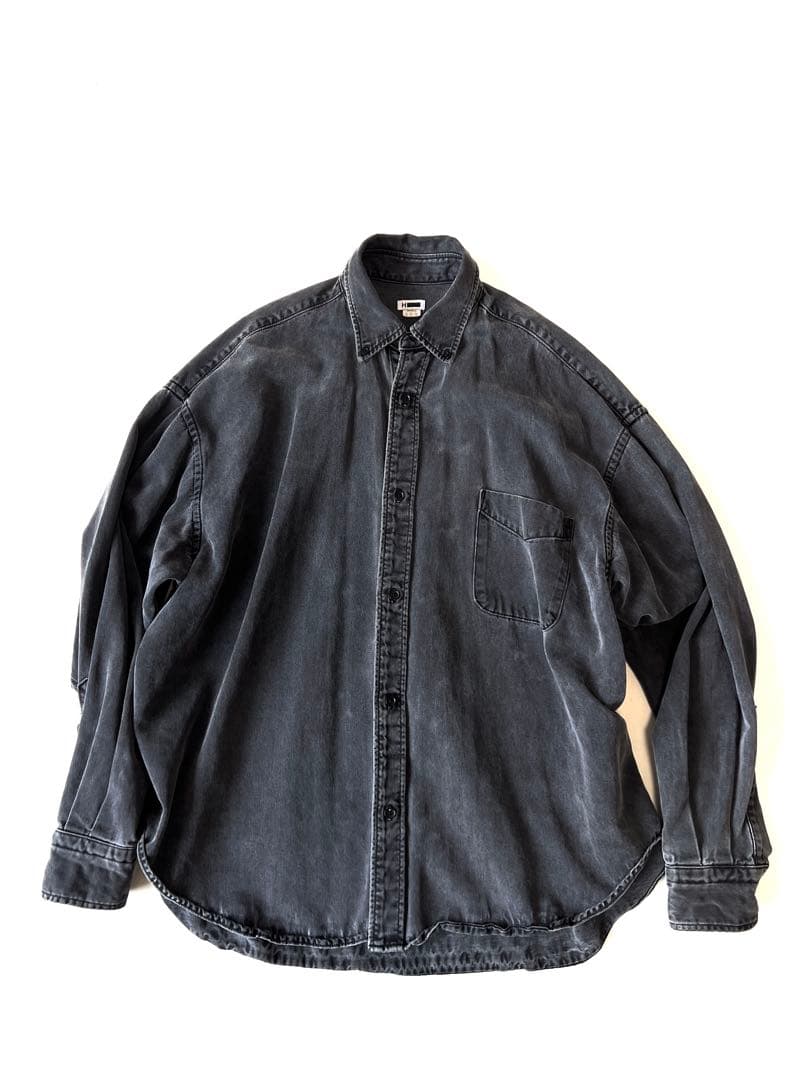 H BEAUTY&YOUTH オーバーサイズブリーチデニムシャツ