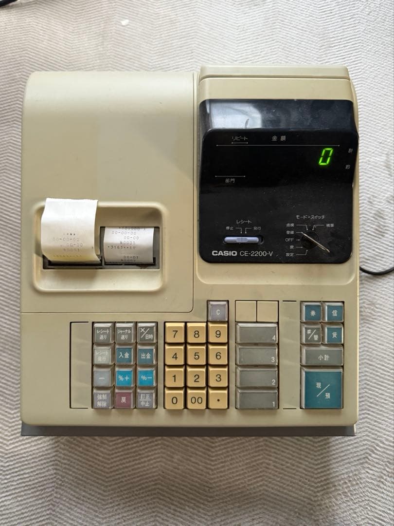 CASIO CE-2200 レジスター 動作品 ※鍵付き(1本のみ)