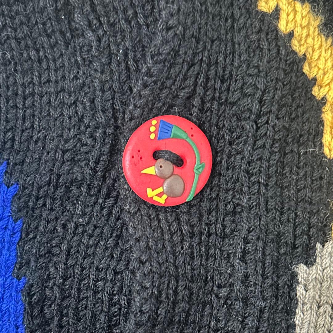 メ*3様 BONZO 手編み ニットセーター 黒 動物柄