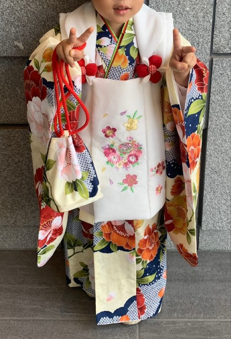 七五三 着物 3歳レトロ 女の子 フルセット
