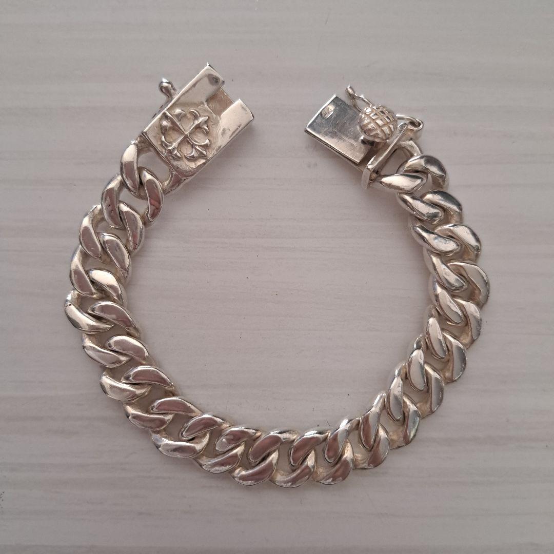 シルバー925 メンズブレスレット 喜平ブレスレット クロス