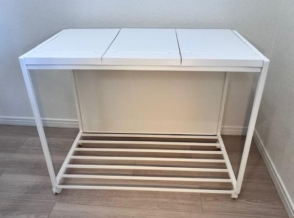 山崎実業　蓋付き 目隠し 3分別 ダストワゴン ホワイト　45L