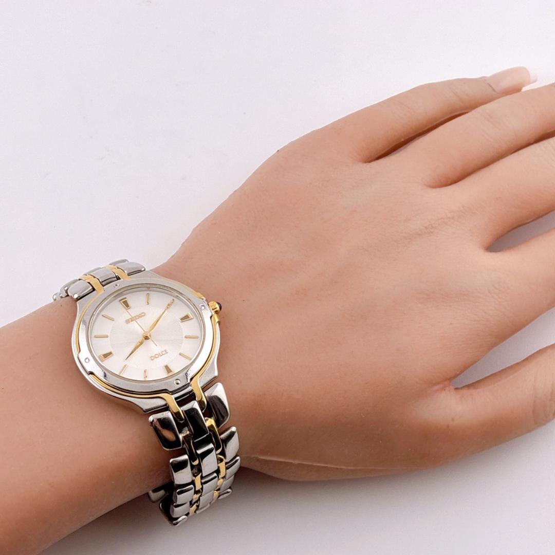 【希少/電池交換済】 SEIKO　DOLCE　腕時計　コンビ　ゴールド