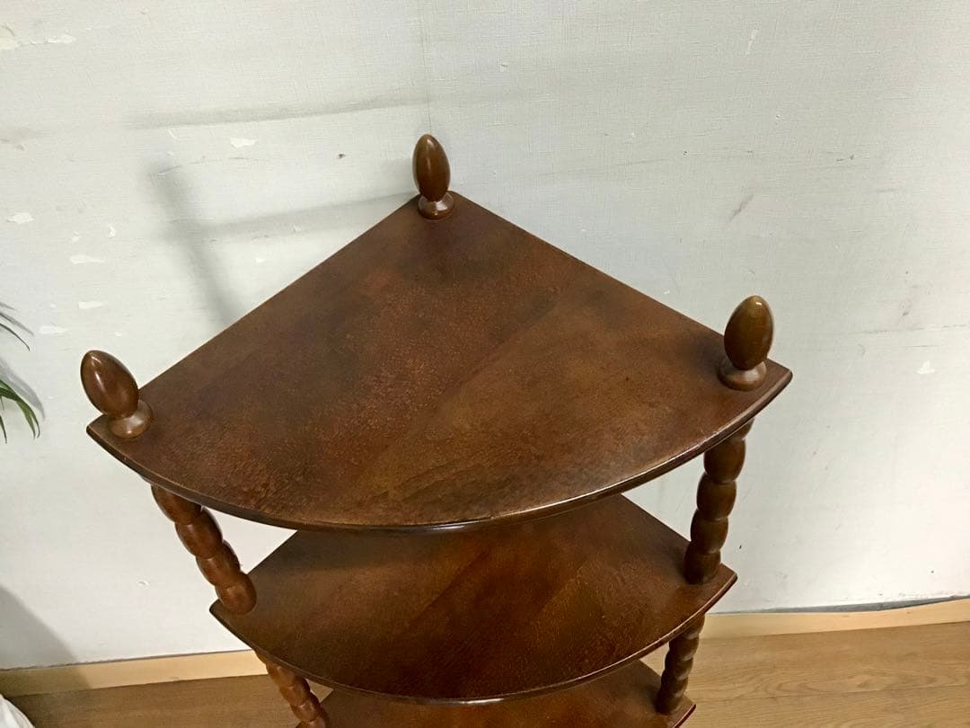 サクパン☆管302☆ナジコ☆Najico ☆コーナーシェルフ☆4段木製