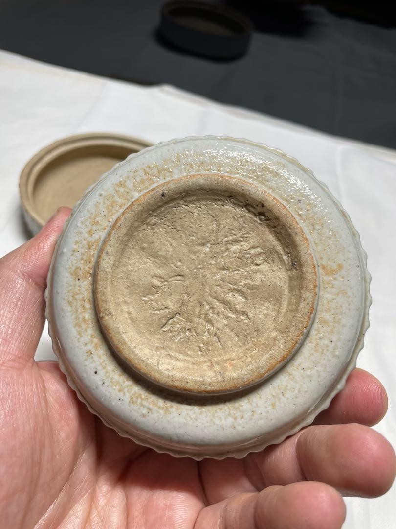 香合。鳳凰文。中国。明時代。茶道具。香道具。古美術。骨董品。舊家蔵出し