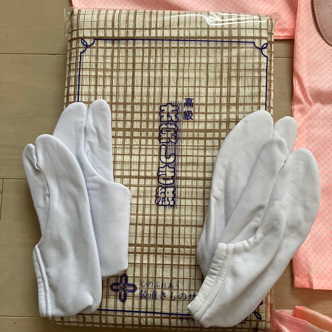 ★底値！百貨店購入7歳七五三フルセット青花柄 着物長襦袢紐小物和装一式セット★