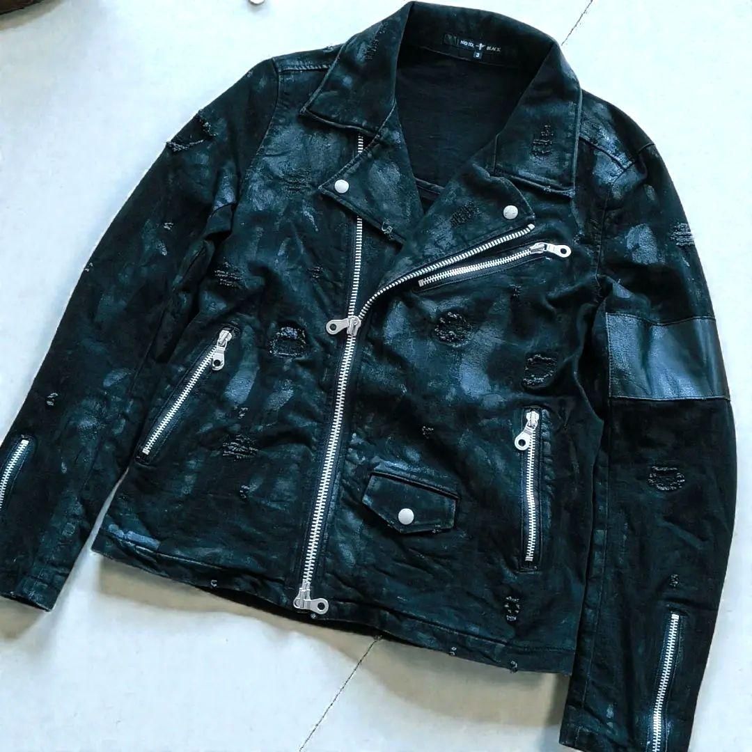 レア✨️NO ID.×OVERDESIGN ストレッチデニム WライダースJKT