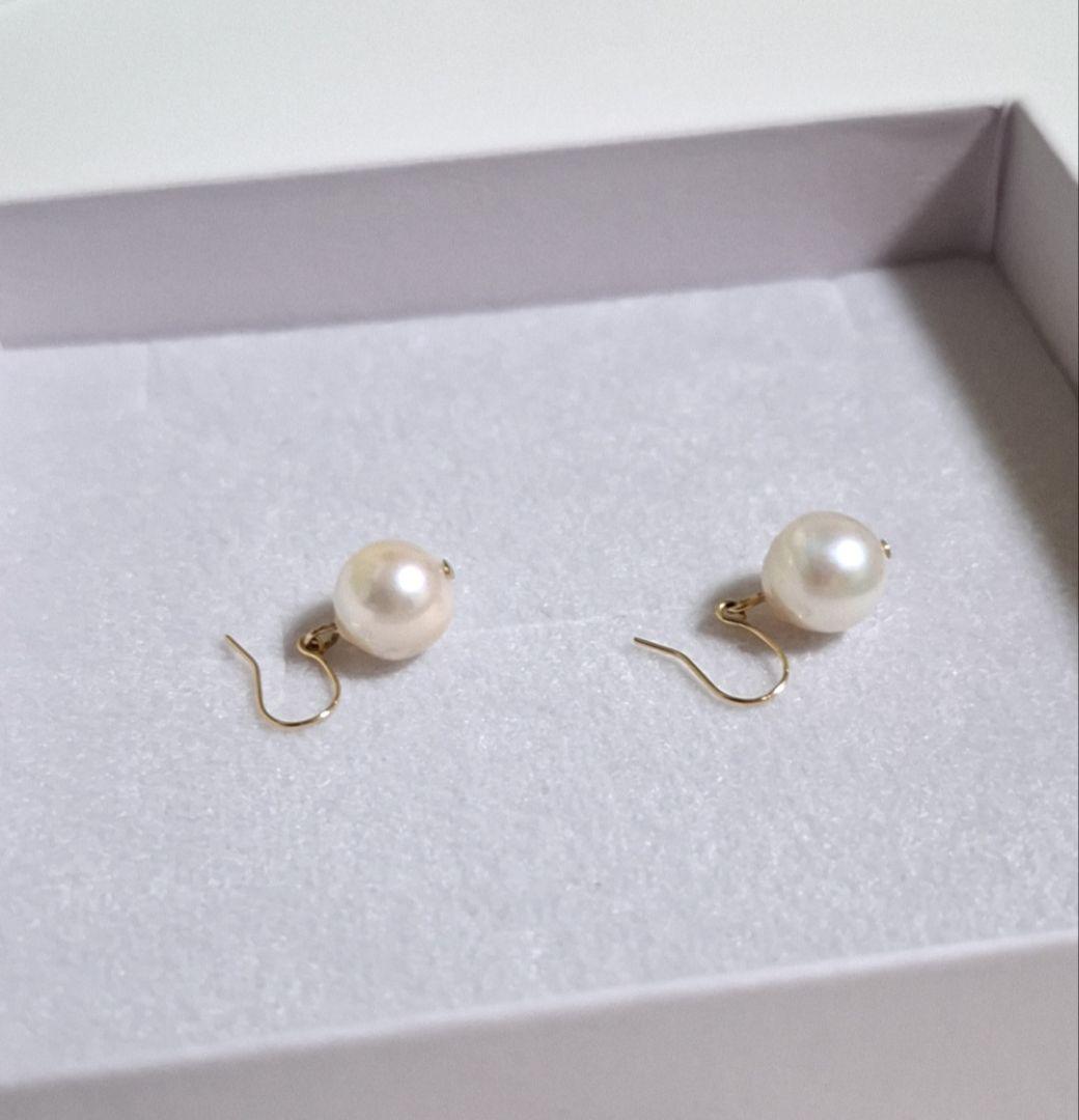k18 あこや真珠 フックピアス