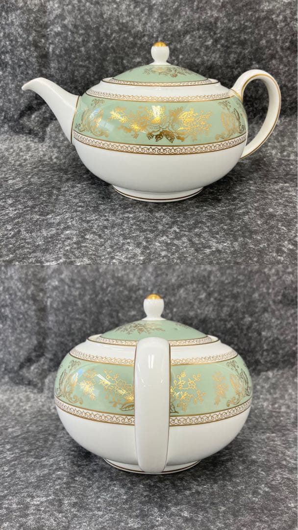大人気☆ウェッジウッド☆コロンビア☆セージグリーン☆ティーセット☆金彩☆グリーン