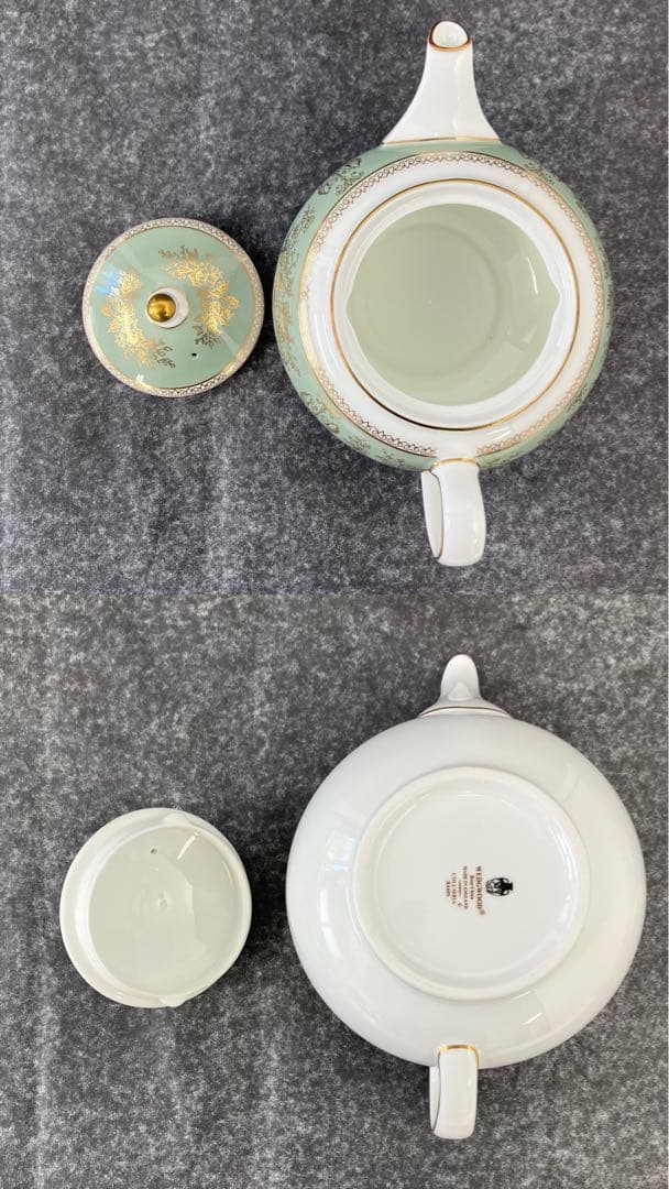 大人気☆ウェッジウッド☆コロンビア☆セージグリーン☆ティーセット☆金彩☆グリーン