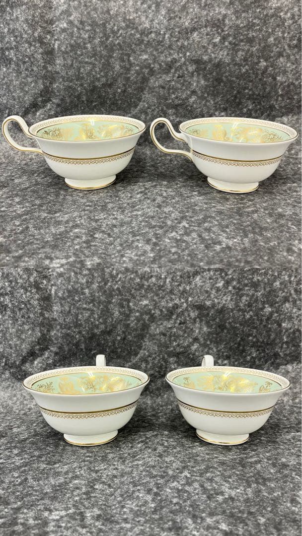 大人気☆ウェッジウッド☆コロンビア☆セージグリーン☆ティーセット☆金彩☆グリーン