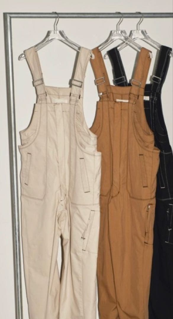 フロントジップコットンサロペット