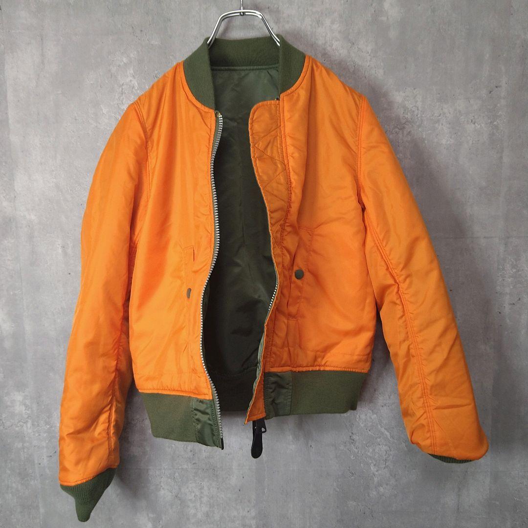 ✨美品 アルファインダストリーズ MA-1 フライトジャケット カーキ オレンジ