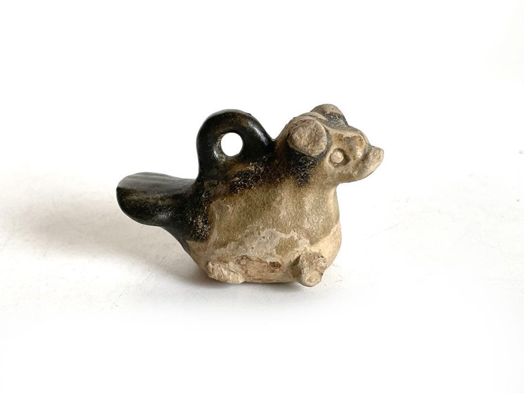 骨董　アンティーク　長沙窯　獣形玩具　犬　文鎮　土人形　民芸　民藝　発掘品