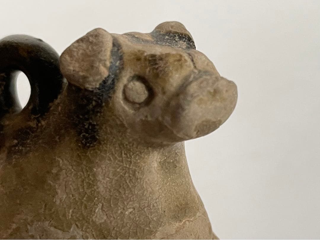 骨董　アンティーク　長沙窯　獣形玩具　犬　文鎮　土人形　民芸　民藝　発掘品