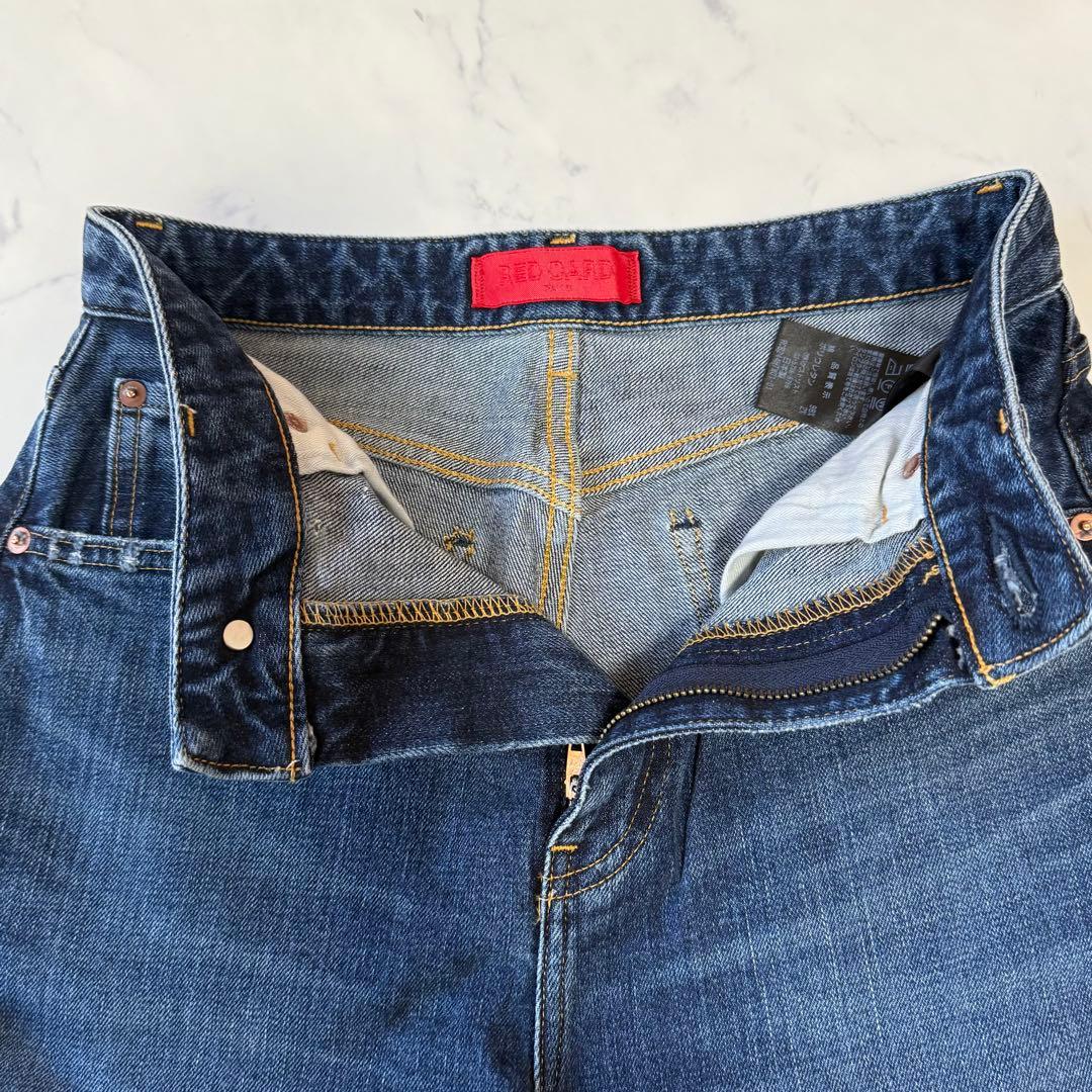 美品 RED CARD TOKYO カーブバギーデニム 23 ネイビー