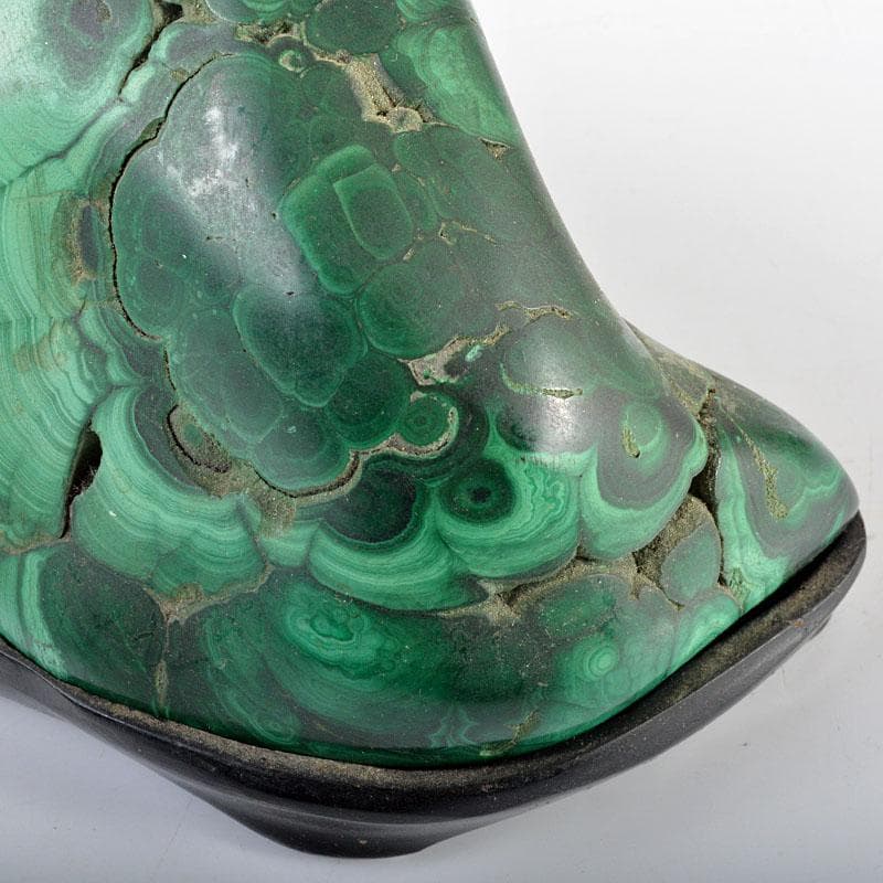 Gojyo　孔雀石　マラカイト　重さ約1140g　唐木台付　F　R4588