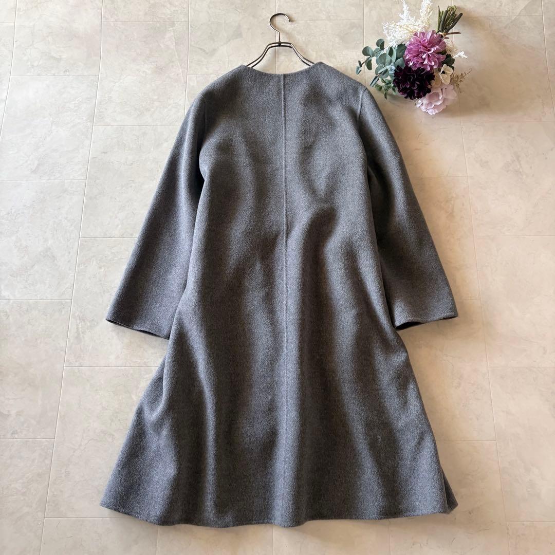 NO.7-138 JOSEPH カラーレスロングコートカシミヤダブルフェイス40