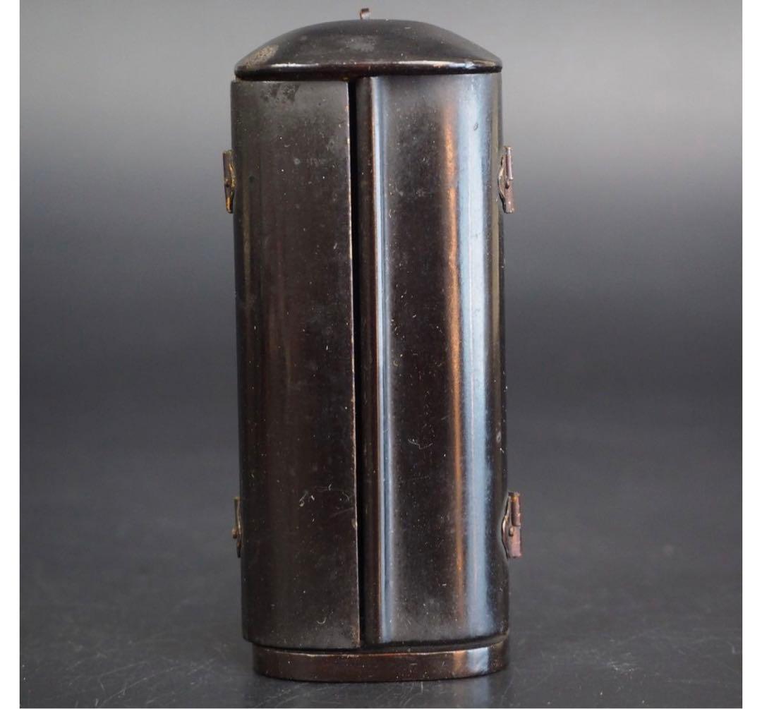 ジュン送料無料　江戸時代　大御輪寺　木彫り観音立像 厨子厨子高さ8.6ｃｍ