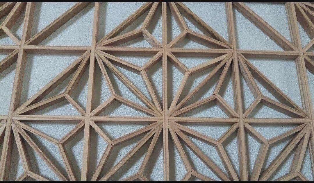 36❣️特価❣️ 麻の葉組子アクリル板入り2枚一組木製額縁