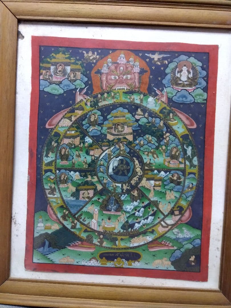 曼荼羅　六道輪廻図　骨董品　保存品