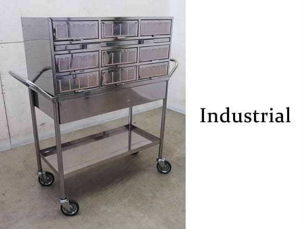 美品■福美商会■ステンレス製■メディカルワゴン■キャスター付き■インダストリアル