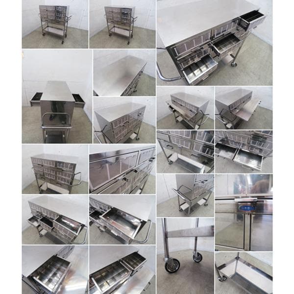 美品■福美商会■ステンレス製■メディカルワゴン■キャスター付き■インダストリアル