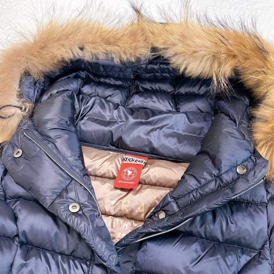 未使用級✨ ケープホーン CAPEHORN ファー付きダウンコート ネイビー