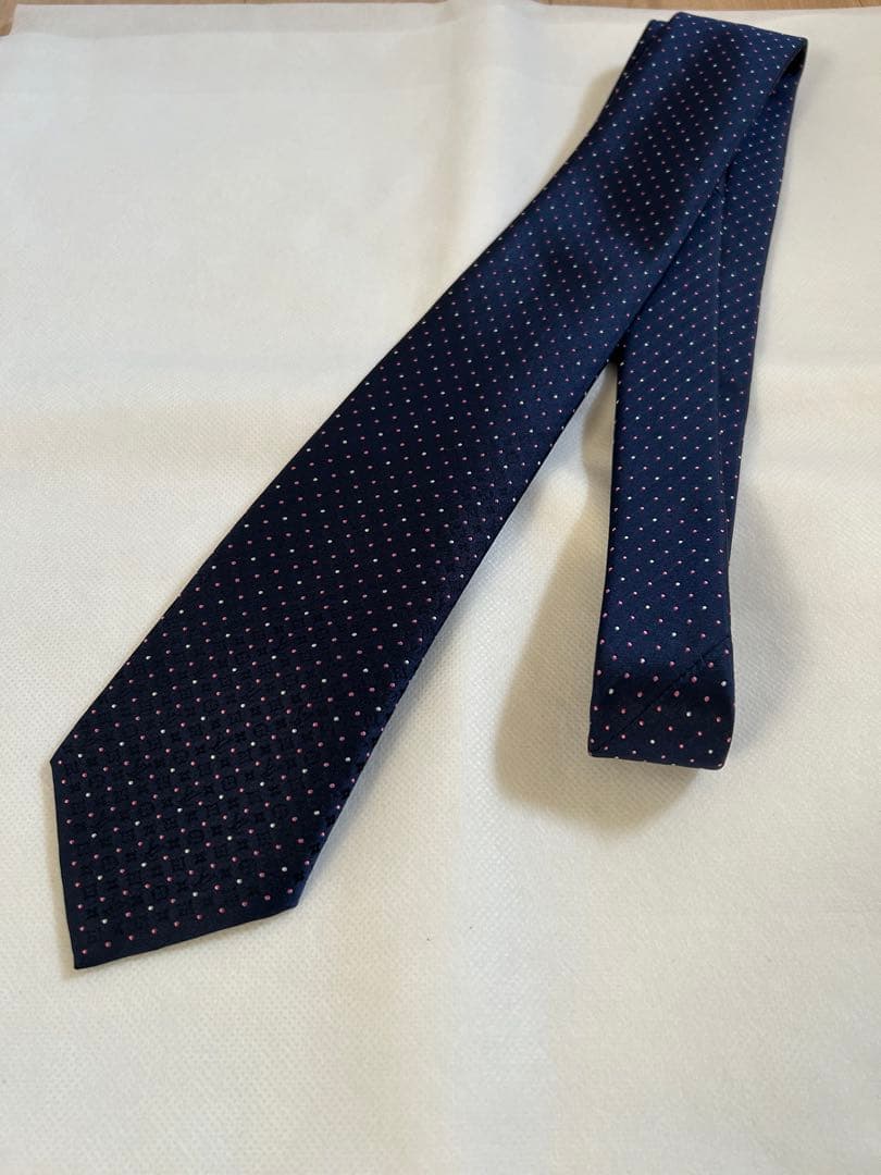 LOUIS VUITTON ネイビー ドット柄 ネクタイ