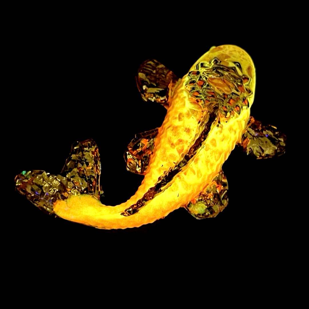 蓄光タイプの鯉(コイ)のオルゴナイト【オレンジ】