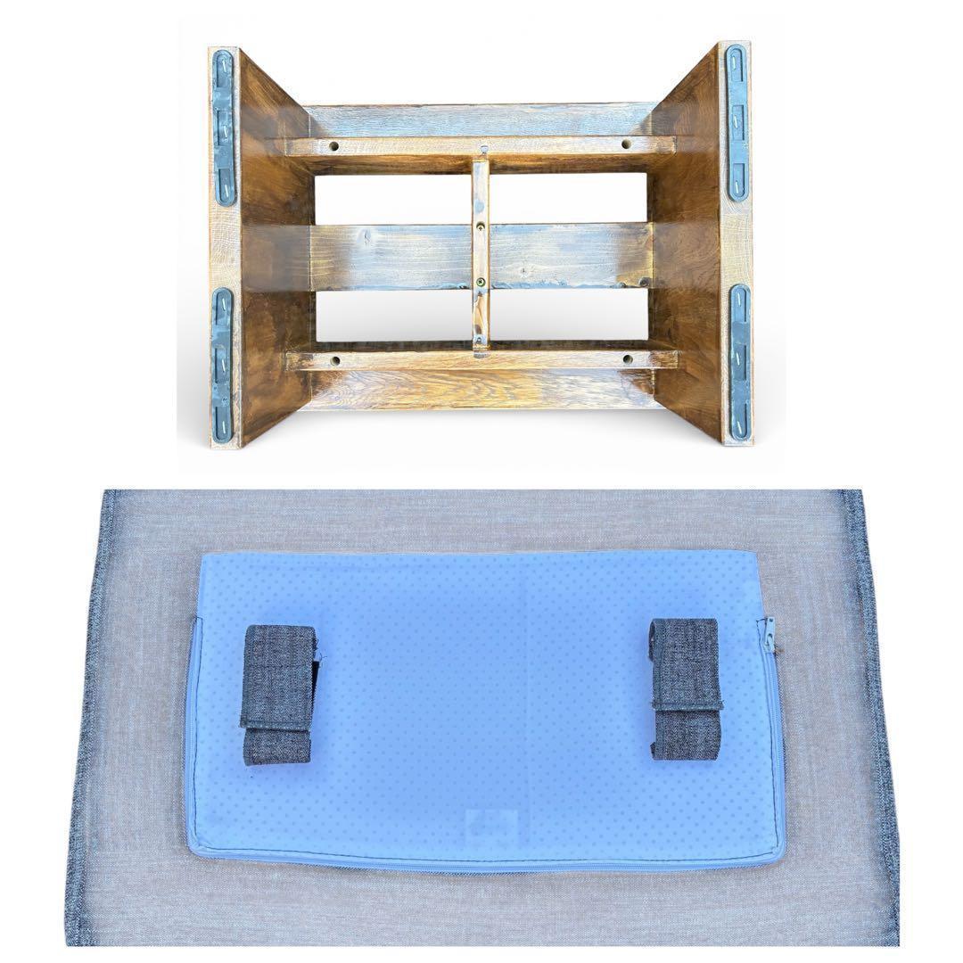 定価10万　美品　リビングハウス　オットマン　スツール　布　ウォールナットカラー