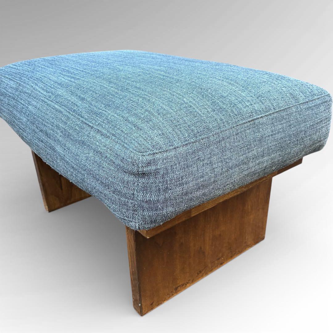 定価10万　美品　リビングハウス　オットマン　スツール　布　ウォールナットカラー