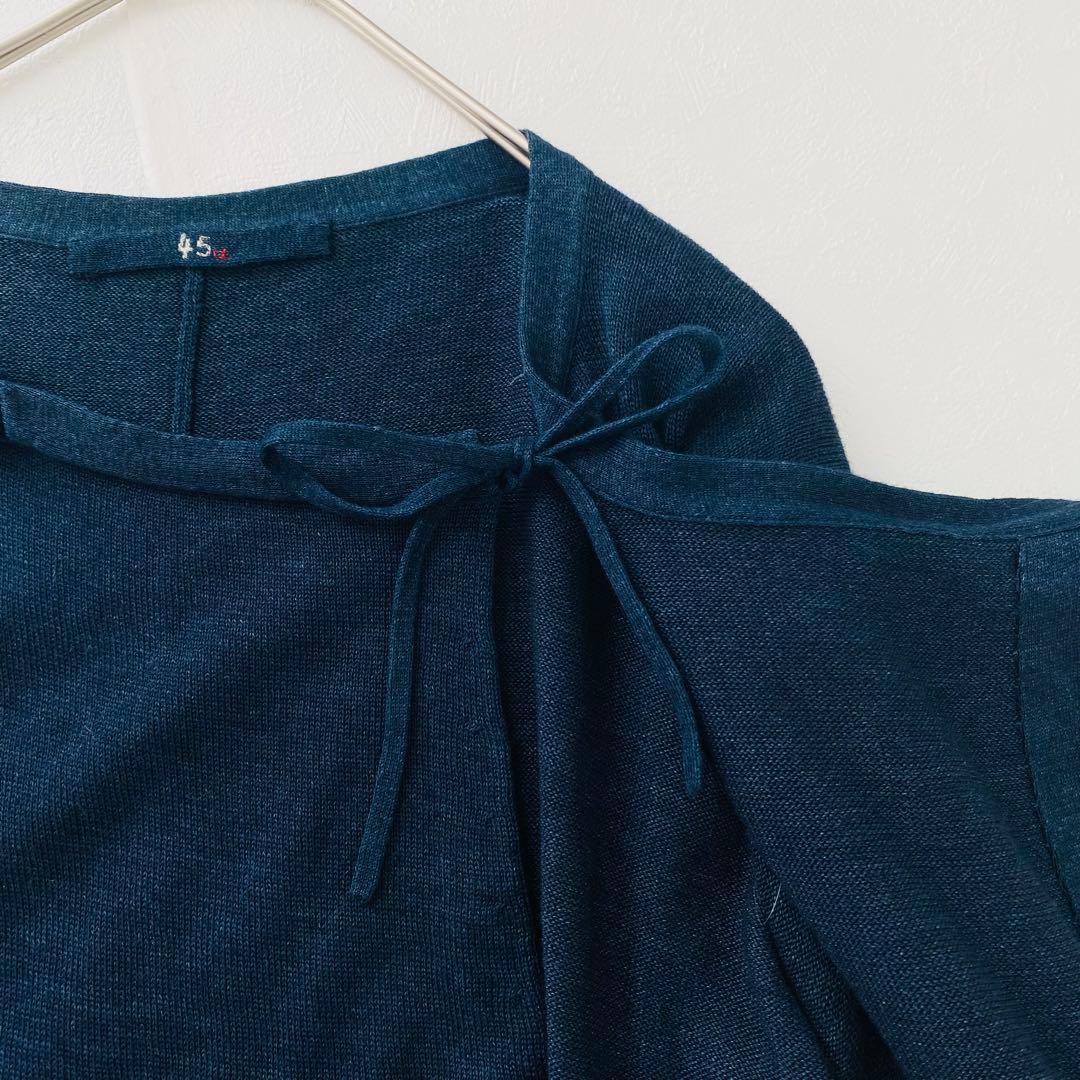 3172A 【45R】育てるボウタイコットンニット インディゴ