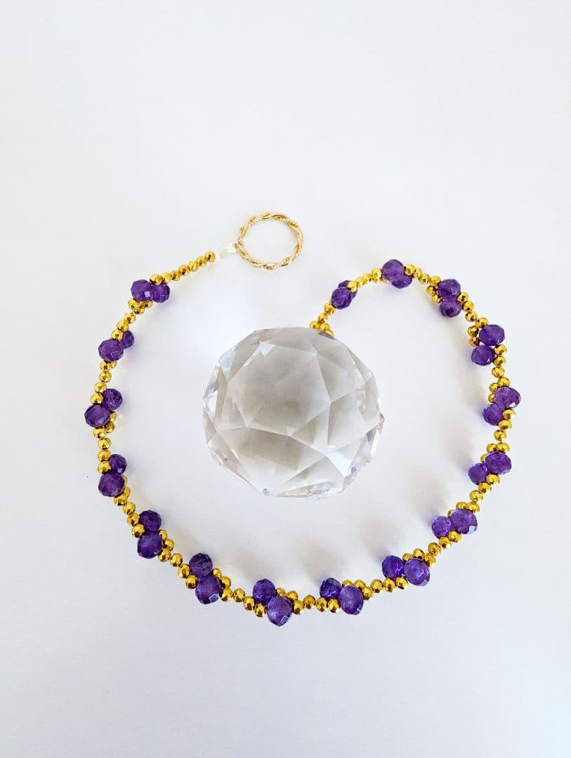 ゴールデンスパイラル・アメジスト（サンキャッチャー）