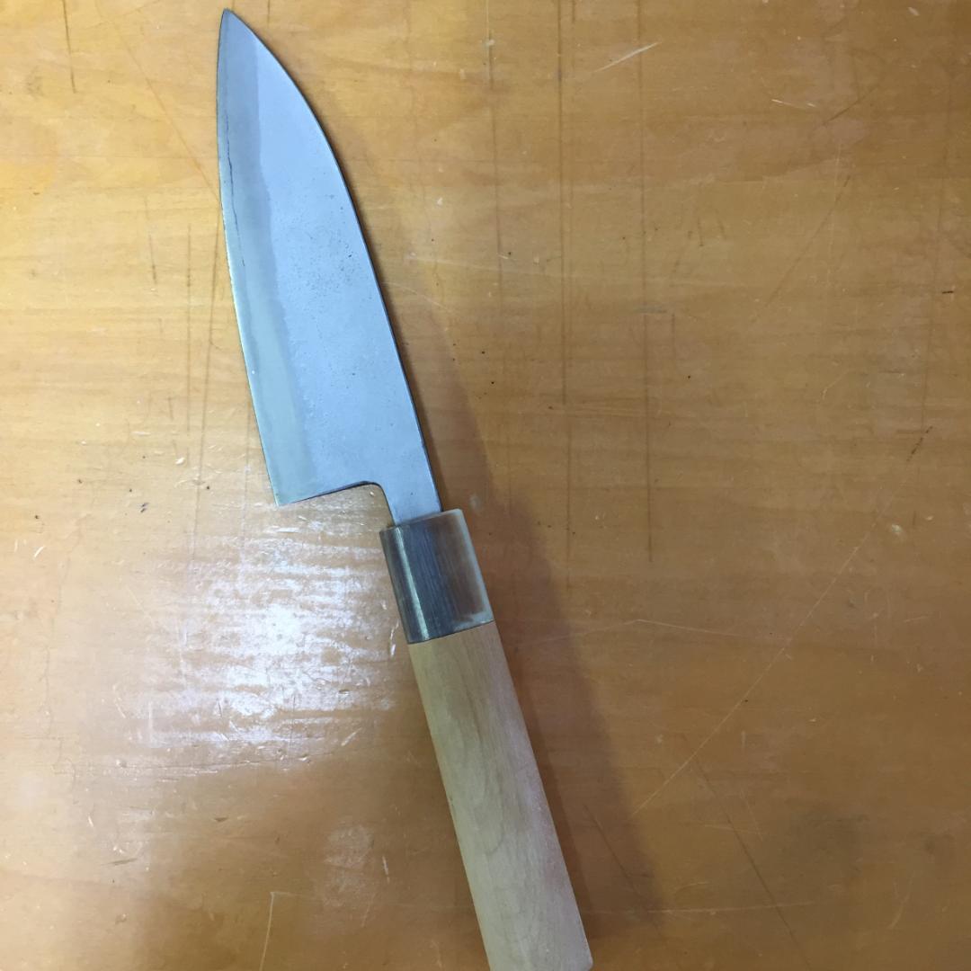 本刃付　房近　出刃包丁 鋼製 木製ハンドル 箱付き