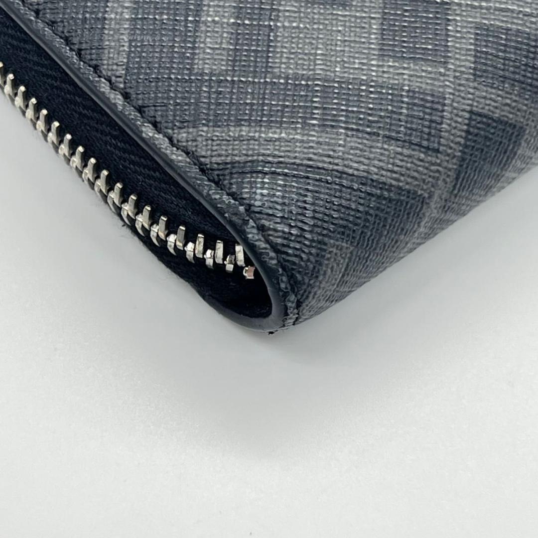 フェンディ ダイアゴナル　FF ズッカ柄 長財布 ブラック　イエロー レザー