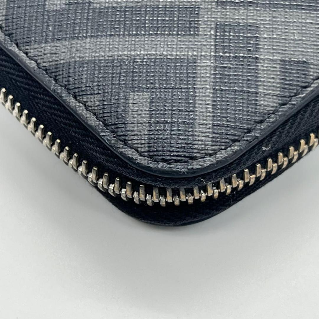 フェンディ ダイアゴナル　FF ズッカ柄 長財布 ブラック　イエロー レザー