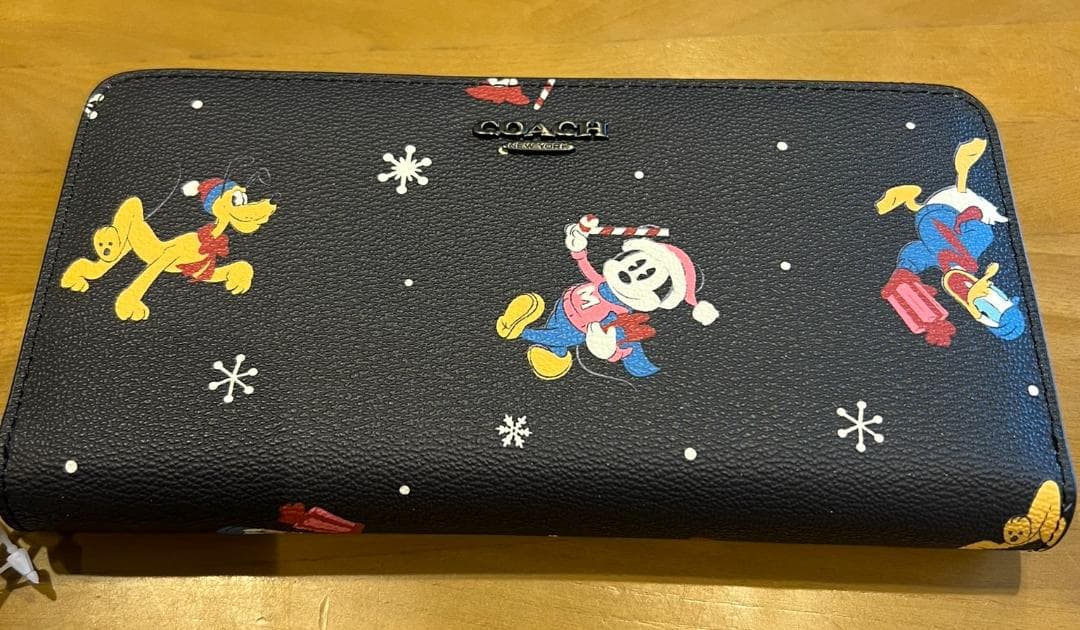 【極美品】COACH コーチ 二つ折り財布 ブラック ディズニーコラボ