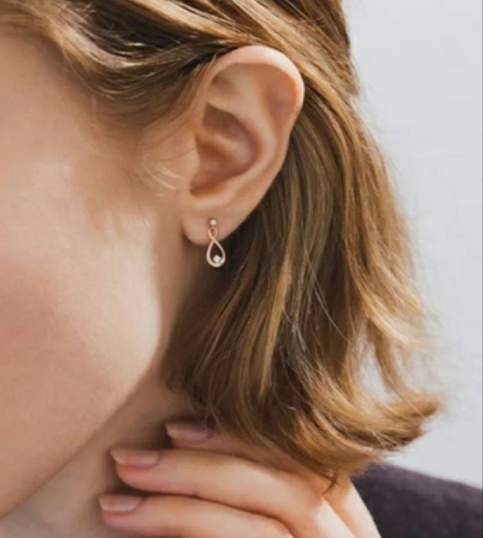 ４℃ K10 ピンクゴールド ダイヤモンド ピアス